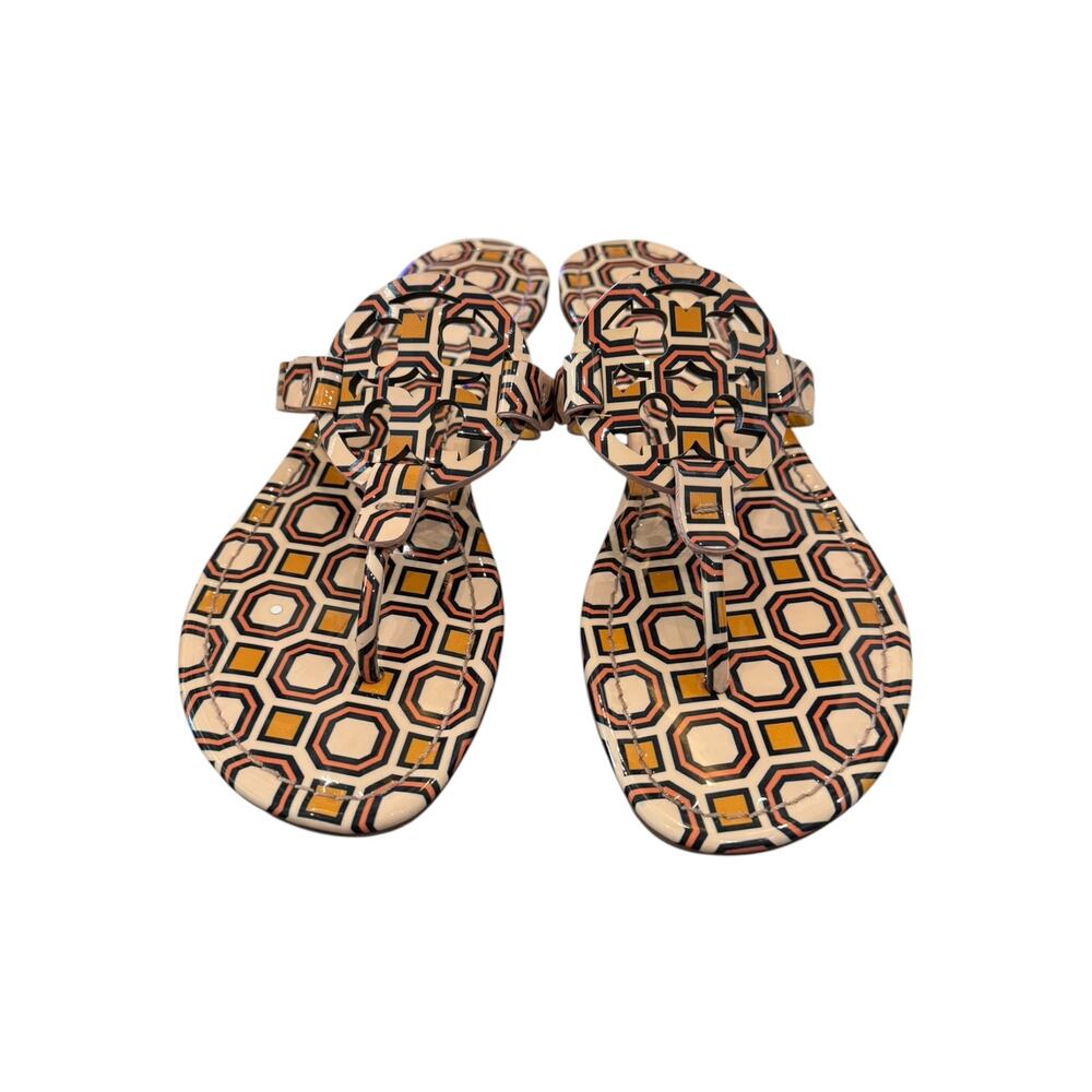 Tory Burch Miller Geometric Print Thong Sandals Womens 8 - Picture 5 of 7
